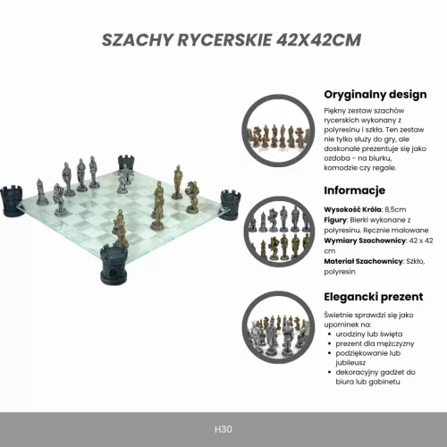 Set sah Mayer Chess MC-6061, sticlă și rășină, înălțime 8 cm