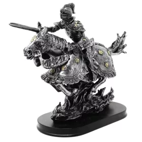   Figurina cavaler calare Giftdeco MC-23152, rasina, 31 x 22,5 x 11 cm