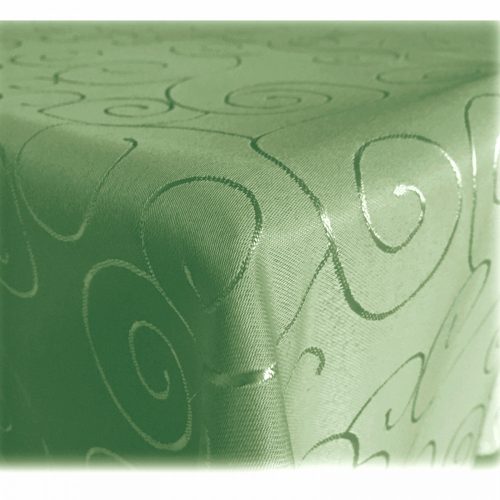 Fata de masa rotunda cu ornament Jemidi, 160 cm, Verde, Poliester, 55264.50.22