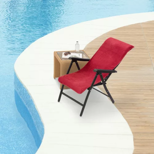 Husa pentru scaun Jemidi, 60 x 130 cm, Rosu, Bumbac organic, 54895.09