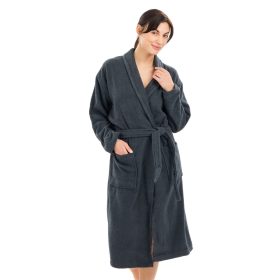   Halat de baie unisex Homelevel, M, Gri, Bumbac organic, 54845.73.2