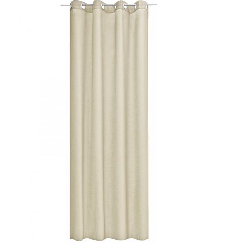 Draperie opaca Stella cu inele Jemidi, 140 x 175 cm, Crem, Poliester, 55283.16.02