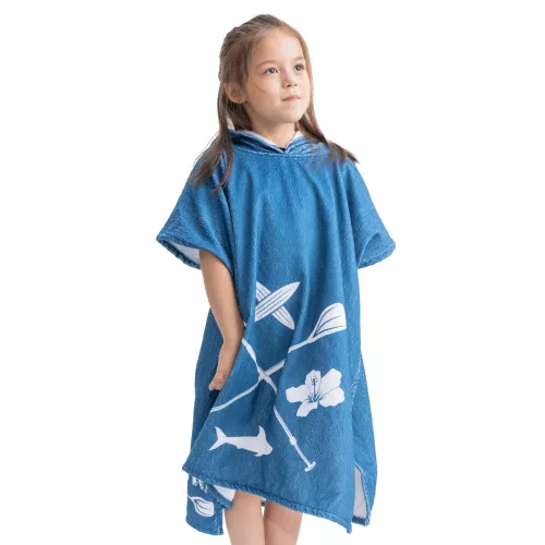 Poncho de baie pentru copii Homelevel, 4-7 ani, Multicolor, Bumbac organic, 54931.04.02