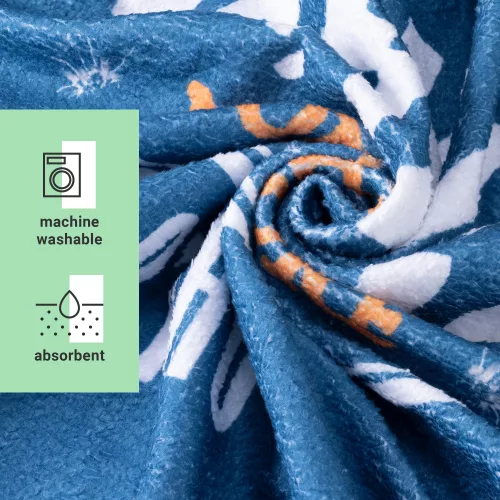 Poncho de baie pentru copii Homelevel, 4-7 ani, Multicolor, Bumbac organic, 54931.04.02