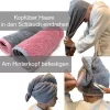 Turban de par pentru copii Homelevel, 64 x 22, Gri, Bumbac organic, 54882.22.01