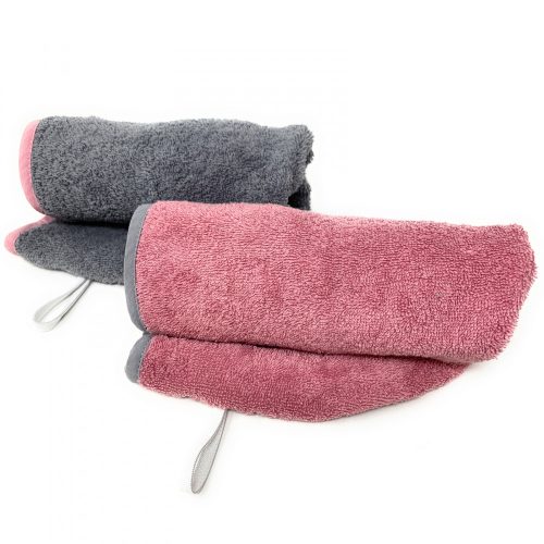 Set 2 Turbane de par pentru copii Homelevel, 64 x 22, Roz, Bumbac organic, 54882.10.02