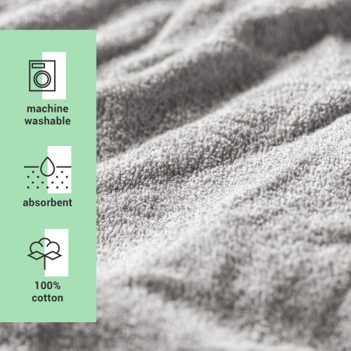 Set 2 Turbane de par unisex Homelevel, Universal, Gri, Bumbac organic, 54863.25.02