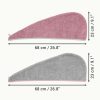 Set 2 Turbane de par unisex Homelevel, Universal, Roz / Gri, Bumbac organic, 54863.22.02