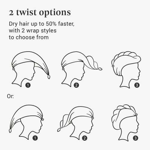 Set 2 Turbane de par unisex Homelevel, Universal, Roz / Gri, Bumbac organic, 54863.22.02