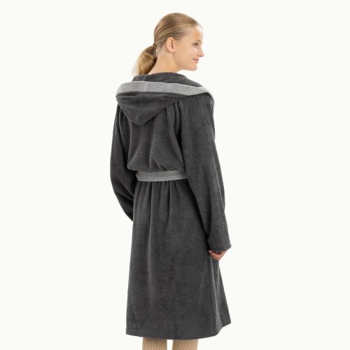 Halat de baie pentru copii Homelevel, 128, Gri, Bumbac organic, 54864.22.37