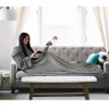 Patura cu maneci pentru TV Homelevel, 200 x 150 cm, Gri, Poliester, 55432.25.03