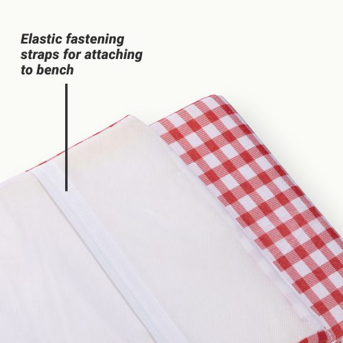 Set Fata de masa si 2 huse pentru banci Jemidi, 70 x 240 cm, Rosu, Poliester / Bumbac, 55321.09.02