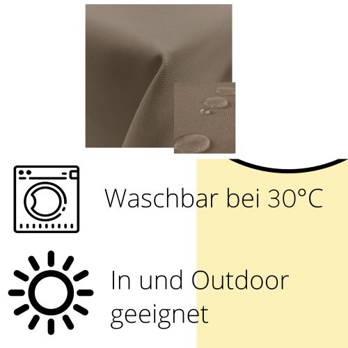 Fata de masa rotunda lavabila de exterior Jemidi, 160 cm, Gri, Poliester, 55286.25.06