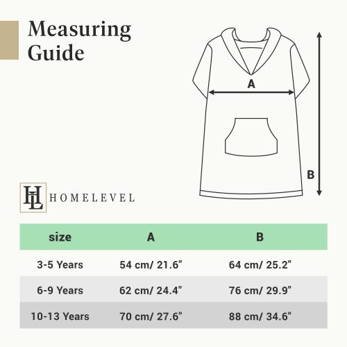 Poncho de baie pentru copii Homelevel, 6-9 ani, Albastru, Bumbac organic, 54976.42