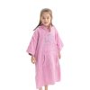 Poncho de baie pentru copii Homelevel, 6-9 ani, Roz, Bumbac organic, 54980.42