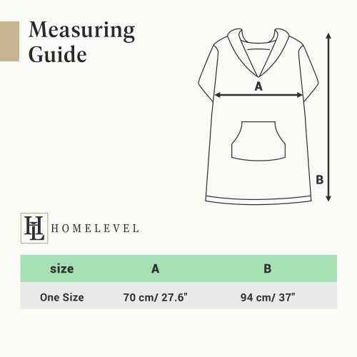 Poncho de baie pentru copii Homelevel, 8-13 ani, Albastru, Bumbac organic, 54934.04