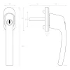 Set 8 Manere pentru fereastra cu blocare, Kwmobile, Gri, Aluminiu, 38354