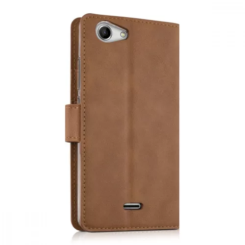 Husa pentru Wiko Pulp, Piele ecologica, Maro, 36145.83