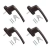 Set 4 Manere pentru fereastra cu blocare, Kwmobile, Maro, Aluminiu, 41890