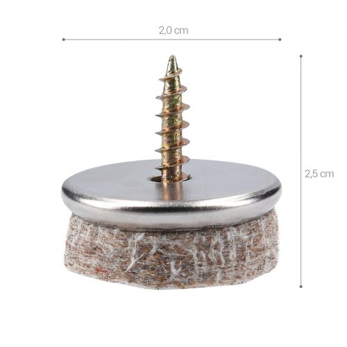 Set 20 Planoare din pasla insurubabile, 20 mm, 42309.01