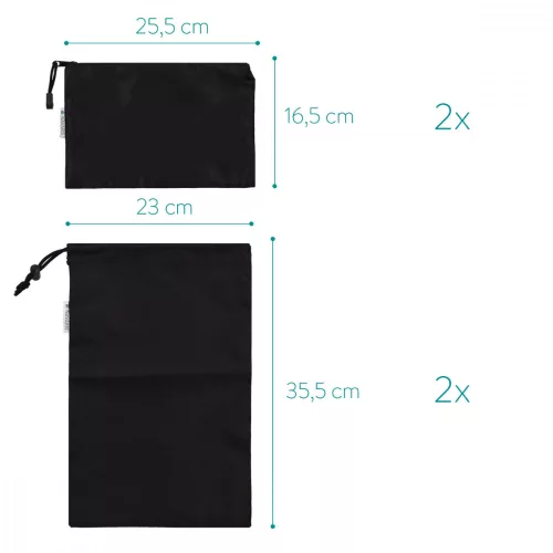 Set 7 huse de depozitare pentru calatorie Navaris, Negru, 42954