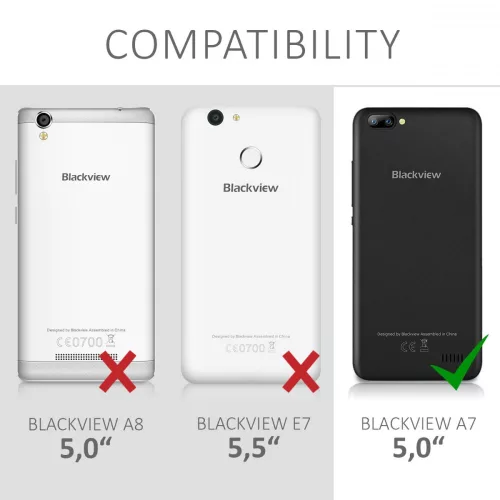 Husa pentru Blackview A7, Piele ecologica, Negru, 43715.01