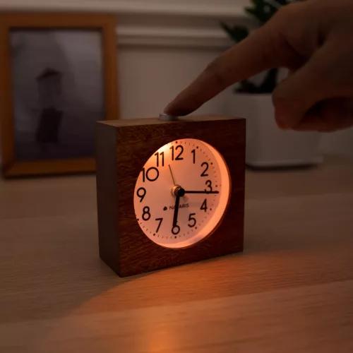 Ceas cu alarma analogic din lemn Snooze Retro, 43906