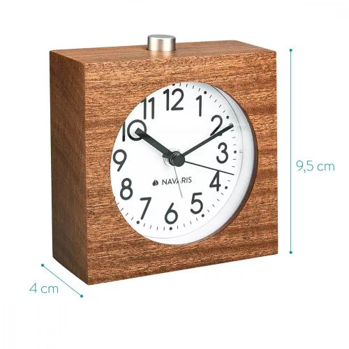 Ceas cu alarma analogic din lemn Snooze Retro, 43906