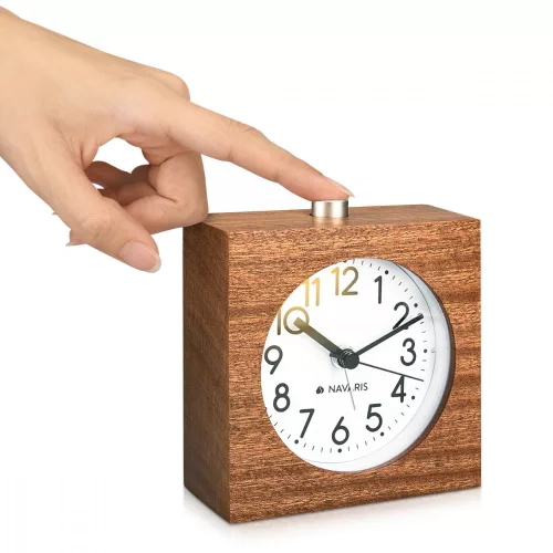 Ceas cu alarma analogic din lemn Snooze Retro, 43906
