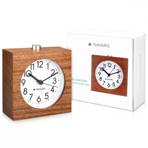 Ceas cu alarma analogic din lemn Snooze Retro, 43906