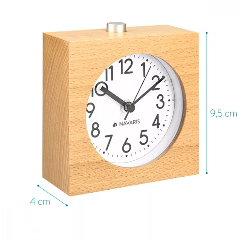 Ceas cu alarma analogic din lemn Snooze Retro, 43905