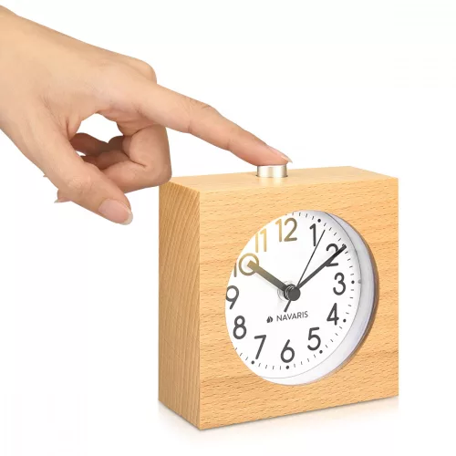 Ceas cu alarma analogic din lemn Snooze Retro, 43905