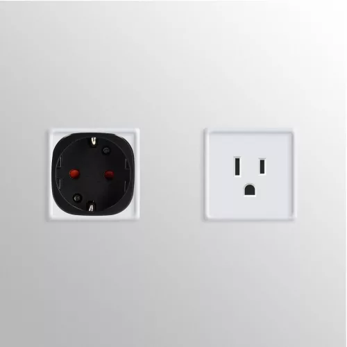 Set 2 Adaptoare de calatorie tip B pentru SUA, Kwmobile, Negru, Plastic, 45146.01