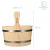 Kit pentru sauna uscata din lemn de pin Navaris, Galeata 5 l, Clepsidra, Lingura, 45467.2.24