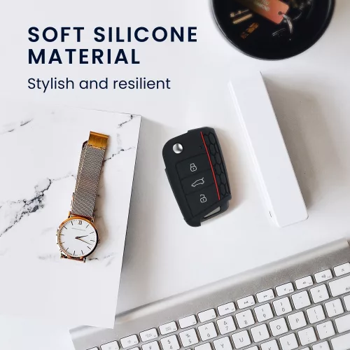 Husa Cheie Auto pentru VW - 3 Butoane, Silicon, Negru, 42888.09