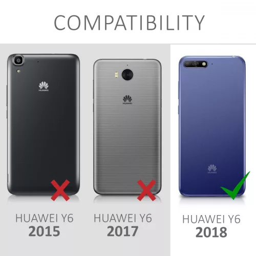 Husa pentru Huawei Y6 (2018), Piele ecologica, Negru, 45923.01