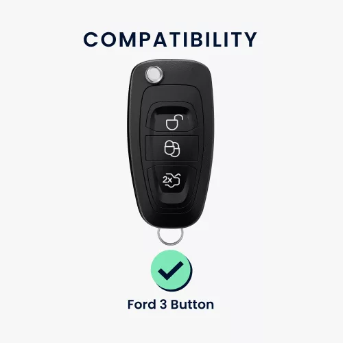 Husa Cheie Auto pentru Ford - 3 Butoane, Silicon, Negru, 46012.01