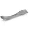 Spork 3-in-1 din titan pentru camping Navaris, Furculita, Lingura, Cutit, 46937.01