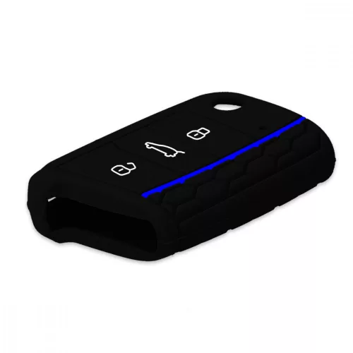 Husa Cheie Auto pentru VW - 3 Butoane, Silicon, Negru, 46967.04