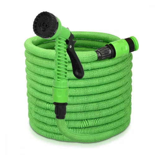 Furtun de gradina extensibil de 7.5 m Navaris, tub dublu de latex, pistol de pulverizare cu 7 modele, 47274.1