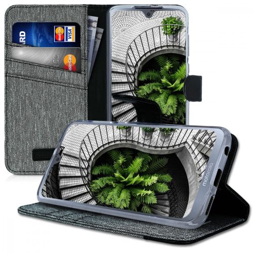 Husa pentru Motorola Moto G7 / Moto G7 Plus, Textil, Gri, 47487.01