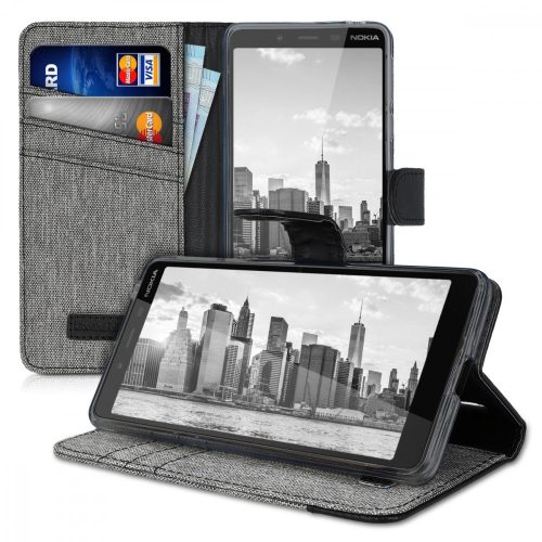 Husa pentru Nokia 1 Plus, Textil, Gri, 48021.01