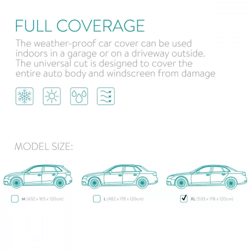 Husa auto protectie exterioara, XL, 533 x 178 x 120 cm, 48111.4