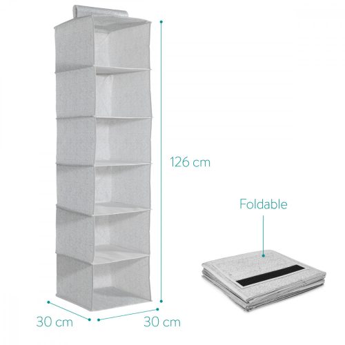 Organizator imbracaminte suspendat, 5 rafturi, 30 x 30 x 126 cm, 46267.22.1