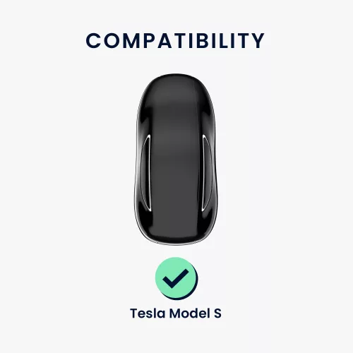 Husa Cheie Auto pentru Tesla - Model S - Smart Key, kwmobile, Silicon, Negru, 49066.01