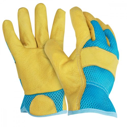 Manusi de gradinarit din piele naturala Navaris, Marime M, Tesatura 3D, 49175.2