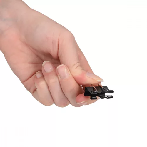 Set 50 Clipsuri pentru documente 25 mm, Kwmobile, Negru, Metal, 49442.03