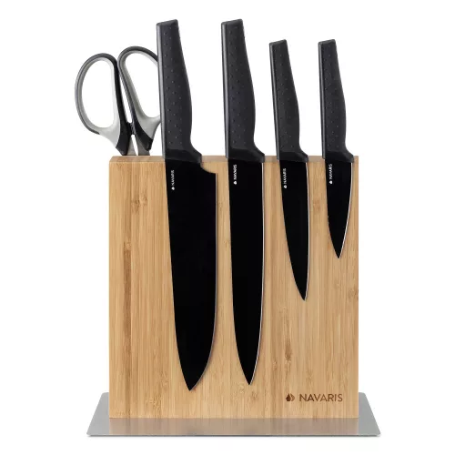 Suport magnetic pentru cutite pe doua fete din bambus, 22.5 x 22 cm, 50416.025.01