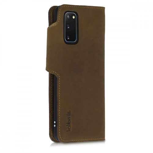 Husa pentru Samsung Galaxy S20, Piele naturala, Maro, 51445.05