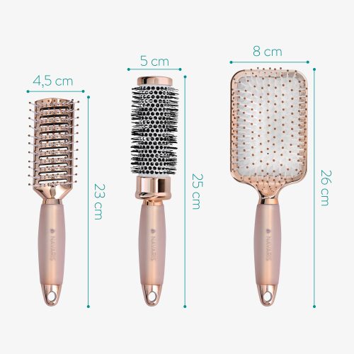 Set perie rotunda, perie schelet, perie cu palete, Roz, 51639.02